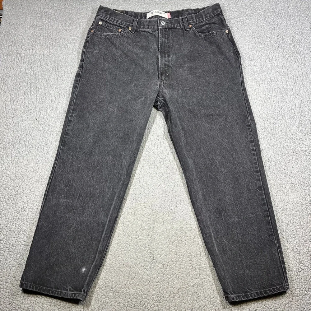 Vintage Levi's 550 Jeans Mens 38 Relaxed Fit Straight Leg Black Denim Y2K
